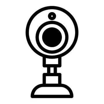 Web camera line icon. Chat camera vector illustration isolated on white. Device Stock Illustration