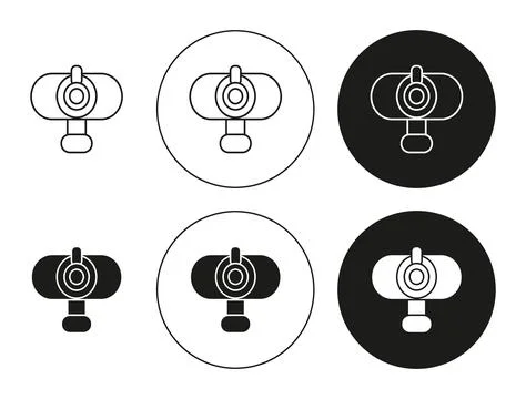 Web camera simple vector symbol icon. Web camera set in a editable stroke. Stockillustratie