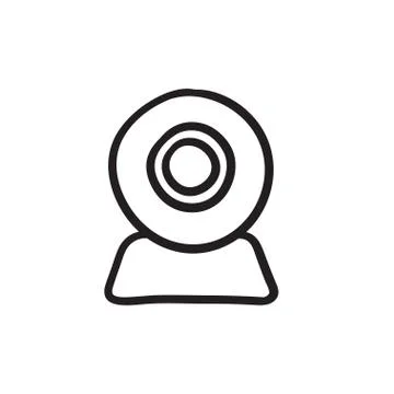 Web camera sketch icon Stock Illustration