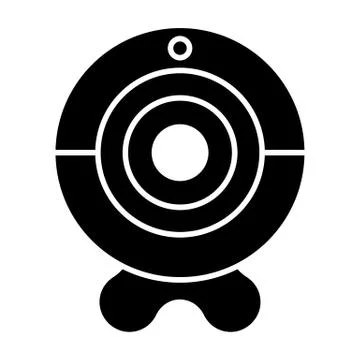 Web camera solid icon. Chat camera vector illustration isolated on white. Video Illustrazione stock