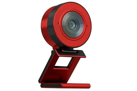 Web camera on stand for online video chat and conference on white background Stock Photos