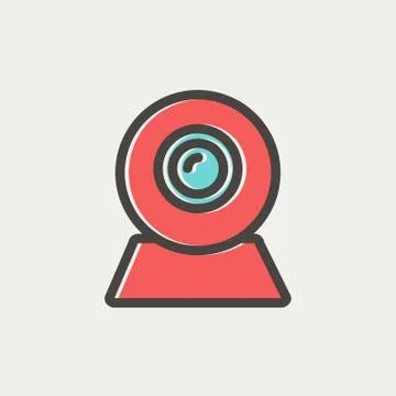 Web camera thin line icon 스톡 일러스트