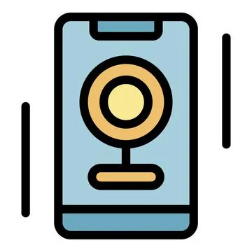 Web camera video record icon color outline vector Stock Illustration