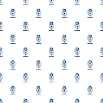 Web cameras repeating in a seamless pattern on a white background イラスト素材