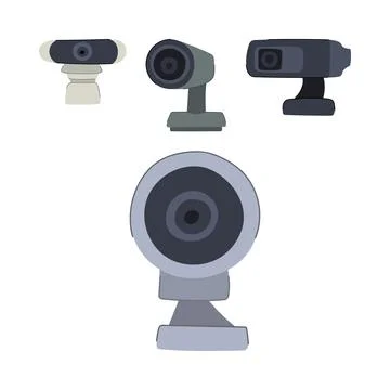 Web cameras for video conferencing and online communication Stock Illustration