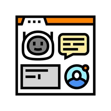 Web chat bot color icon vector illustration Stock Illustration