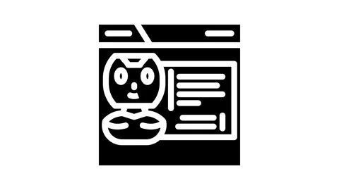Web chat bot glyph icon animation Stock Footage 326745870