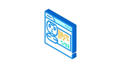 Web chat bot isometric icon animation Stock Footage 327293662