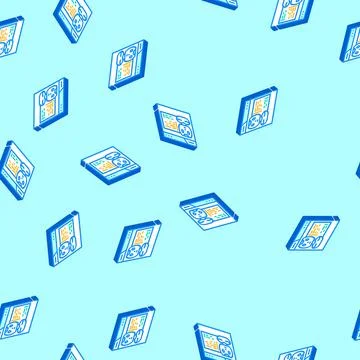 Web chat bot isometric icon seamless pattern Stock Illustration