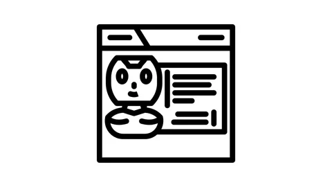 Web chat bot line icon animation Stock Footage 326765066