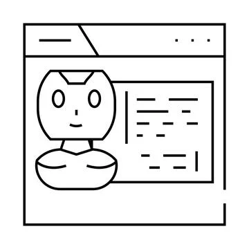 Web chat bot line icon vector illustration Stock Illustration