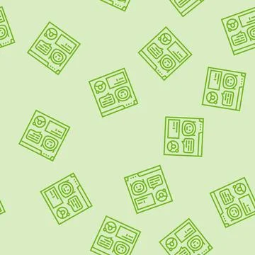 Web chat bot line seamless pattern Illustrazione stock
