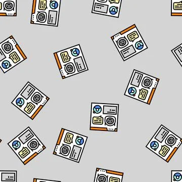 Web chat bot vector seamless pattern Stock Illustration