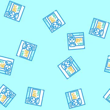 Web chat bot vector seamless pattern Stock Illustration
