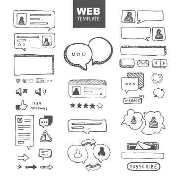 Web chat dialogs Stock Illustration