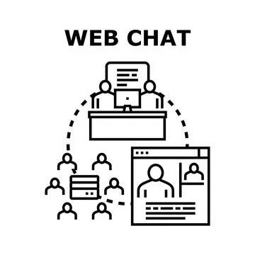 Web chat digital communication and customer support concept Stock Illustration