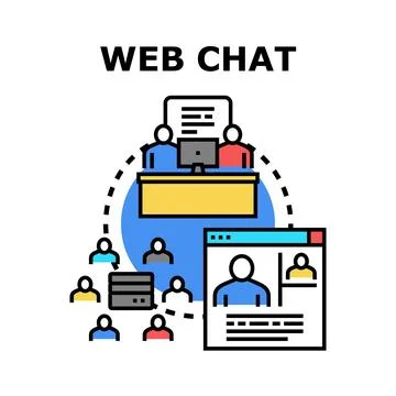 Web chat digital communication and customer support concept Stock Illustration