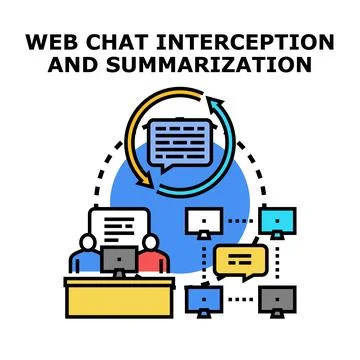 Web chat interception and summarization concept vector Stock Illustration