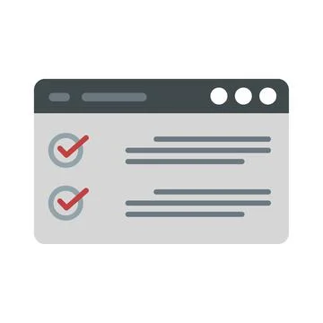 Web checklist icon flat isolated vector Illustrazione stock