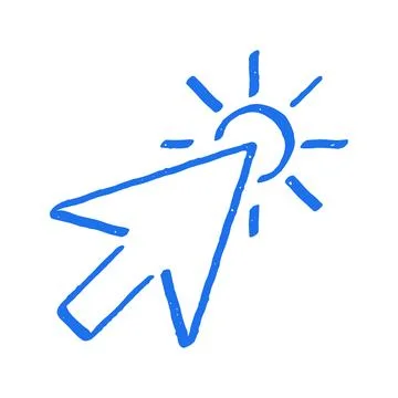 Web Click Arrow Cursor Pointer Hand Drawn Doodle Vector Graphic Illustration 库存插图