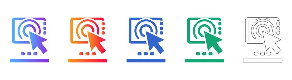 Web Click Rate and Analytics Icons Stock Illustration