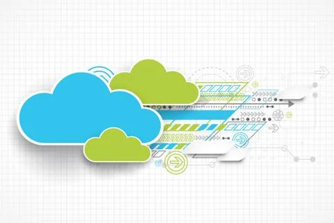 Web cloud banner template. Illustrazione stock