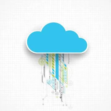 Web cloud banner template. Illustrazione stock