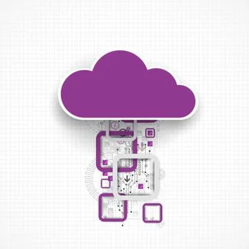 Web cloud banner template. Stock Illustration