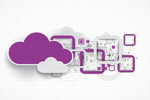 Web cloud banner template. Stock Illustration