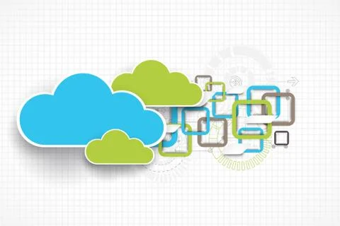 Web cloud banner template. 스톡 일러스트