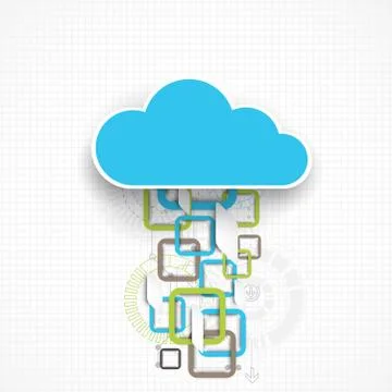 Web cloud banner template. Stock Illustration