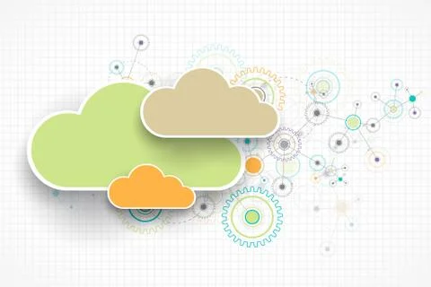 Web cloud banner template. 스톡 일러스트