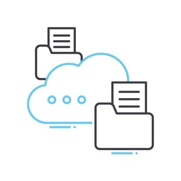 Web cloud storage line icon, outline symbol, vector illustration, concept sign Stock Illustration