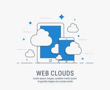 Web clouds vector illustration for web Illustrazione stock