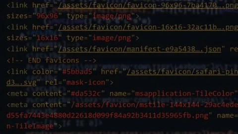 Web code animation background. software program animation in motion. Stock Footage 229761680