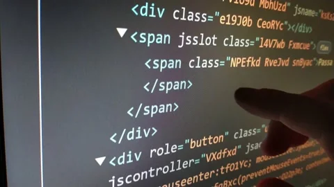 Web code developer analysis program code for software development. Stock Footage 232671388