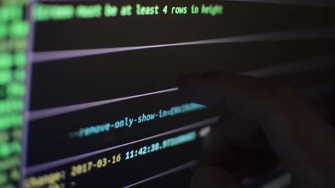 Web code developer analyzing virtual cyberspace program coding Stock Footage 201290851
