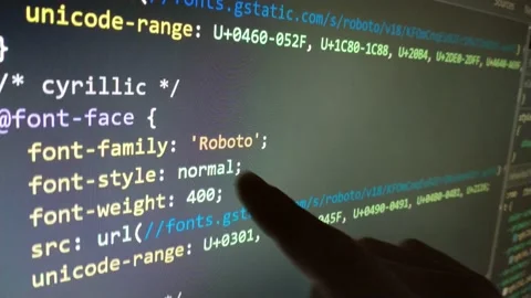 Web code programmer. developer analysis web code program for software coding. Stock Footage 232761814