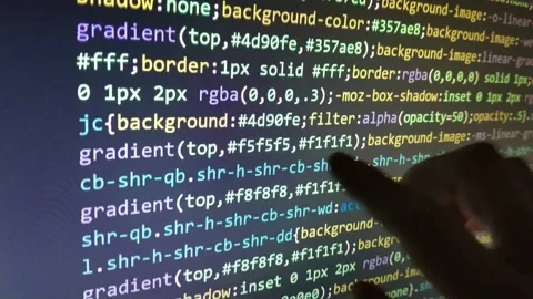 Web code programmer. developer analysis web code program for software coding. Stock Footage 232761841
