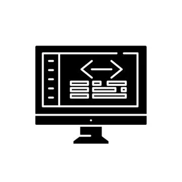 Web coding black icon, vector sign on isolated background. Web coding concept Stock-Illustration