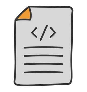 Web coding icon in doodle vector Stock-Illustration