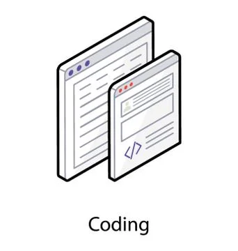 Web coding icon, isometric design. Stock-Illustration