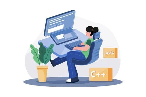 Web coding Illustration concept on white background Stock Illustration