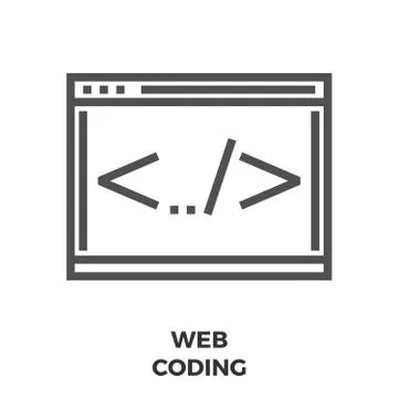 Web Coding Line Icon Illustrazione stock