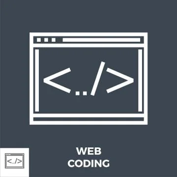 Web Coding Line Icon Stock-Illustration