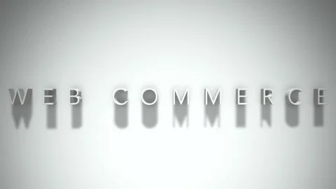 Web commerce 3D title animation white text on a white background Stock Footage 299370439