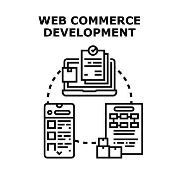 Web commerce development process on digital platforms イラスト素材