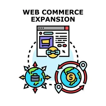 Web commerce expansion global business growth concept Stock-Illustration