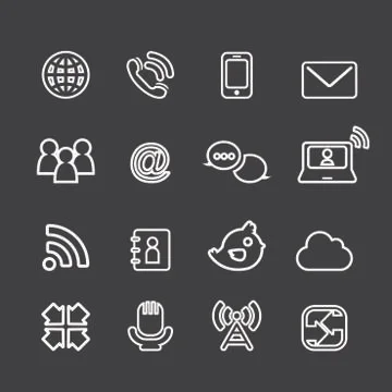 Web communication icons Stock Illustration