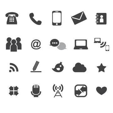 Web communication icons  internet vector set Stock Illustration